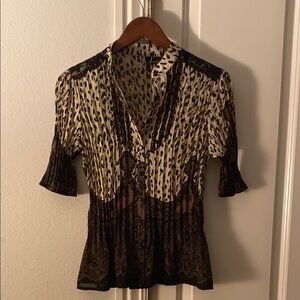 Women's Black and Cream Top